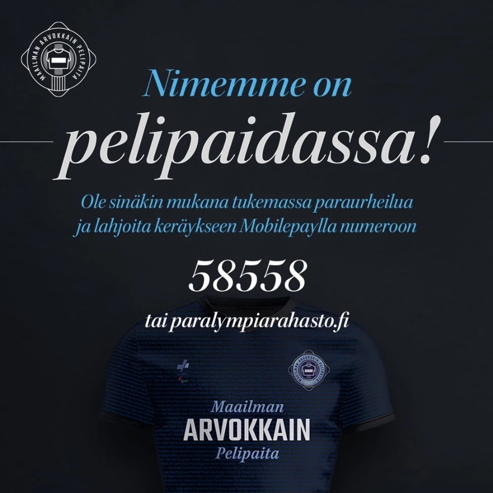 Nimemme on pelipaidassa! Maailman arvokkain pelipaita.