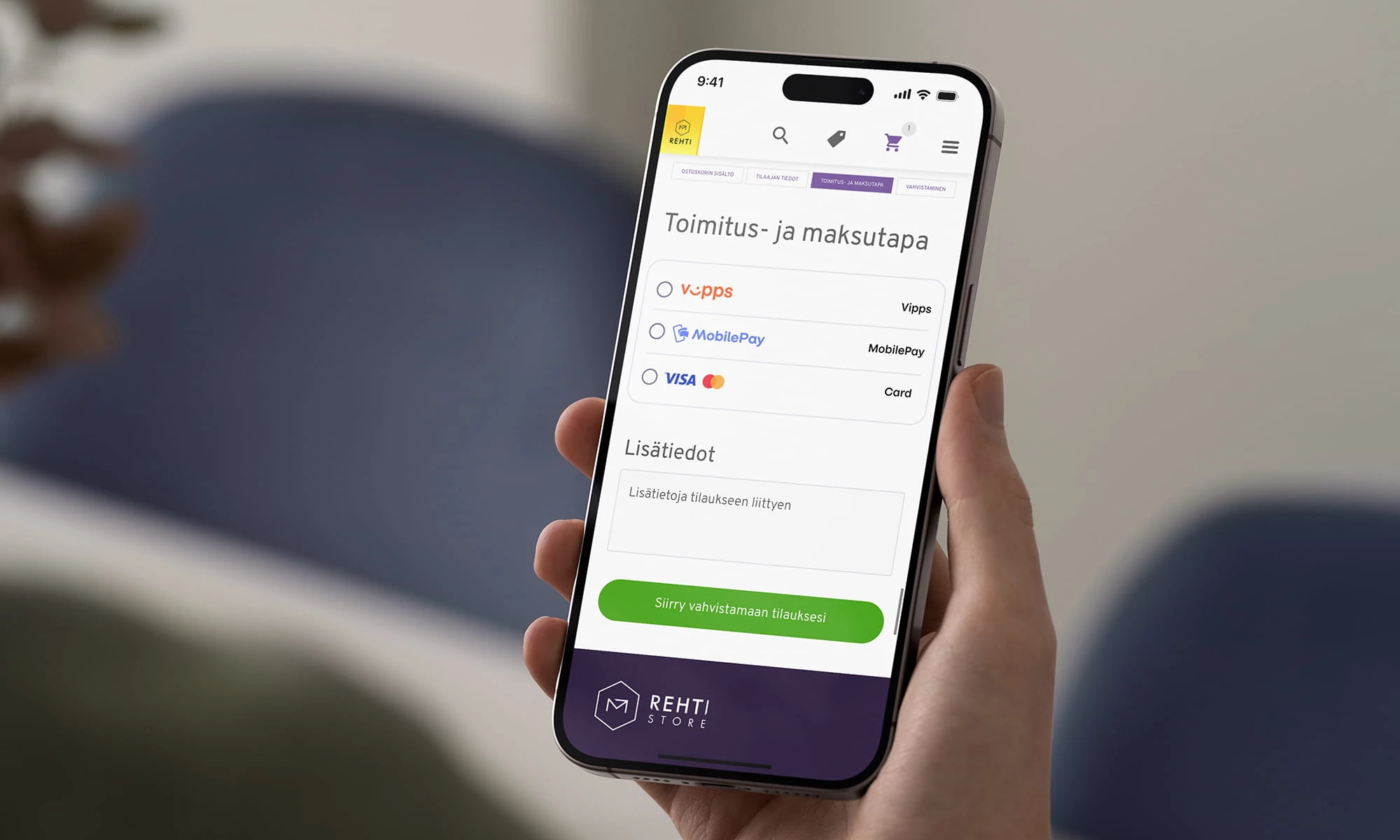MobilePay-maksuratkaisut Rehti Storessa.