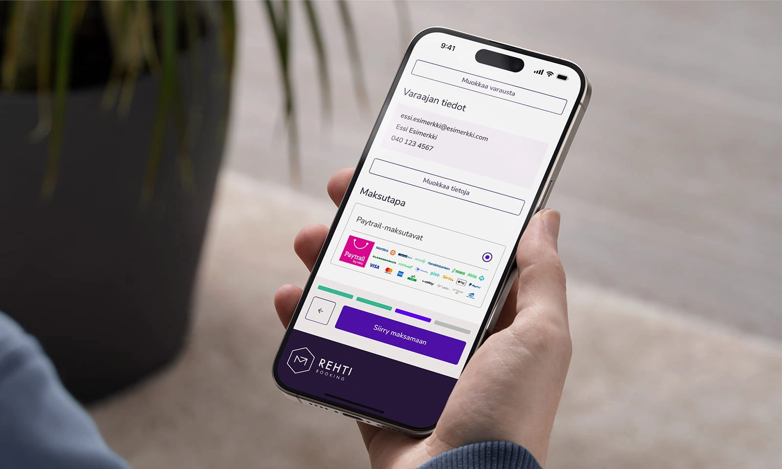Paytrail Rehti Booking -varausjärjestelmässä.