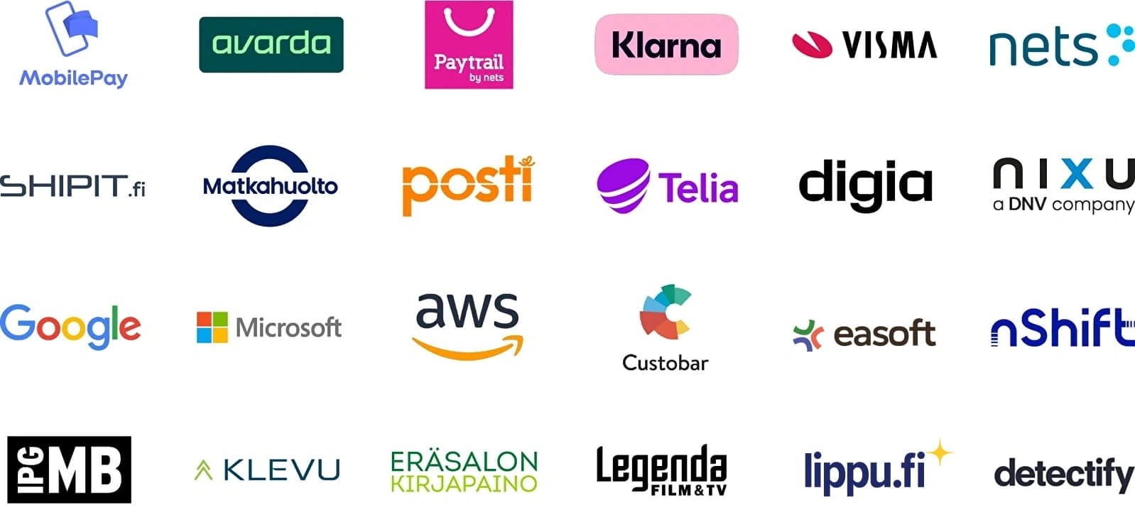 Yhteistyökumppaneiden logoja.